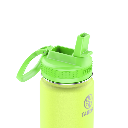 actives-kids-glow-in-the-dark-water-bottle-with-straw-lid-x4 51075-Actives-Kids-Straw-18-GID-LightningGreen-closeup.png