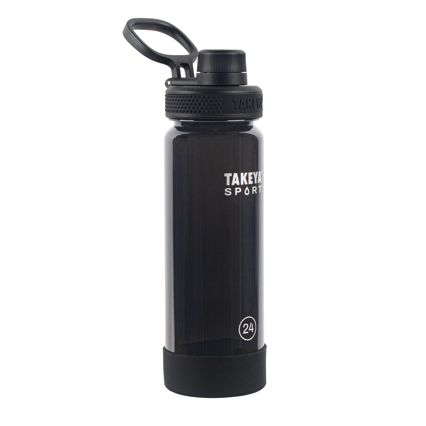 tritan-sport-water-bottle-with-spout-lid-i4 51664-TKS-Tritan-Spout-24-GrandSlamBlack-frontangle.png
